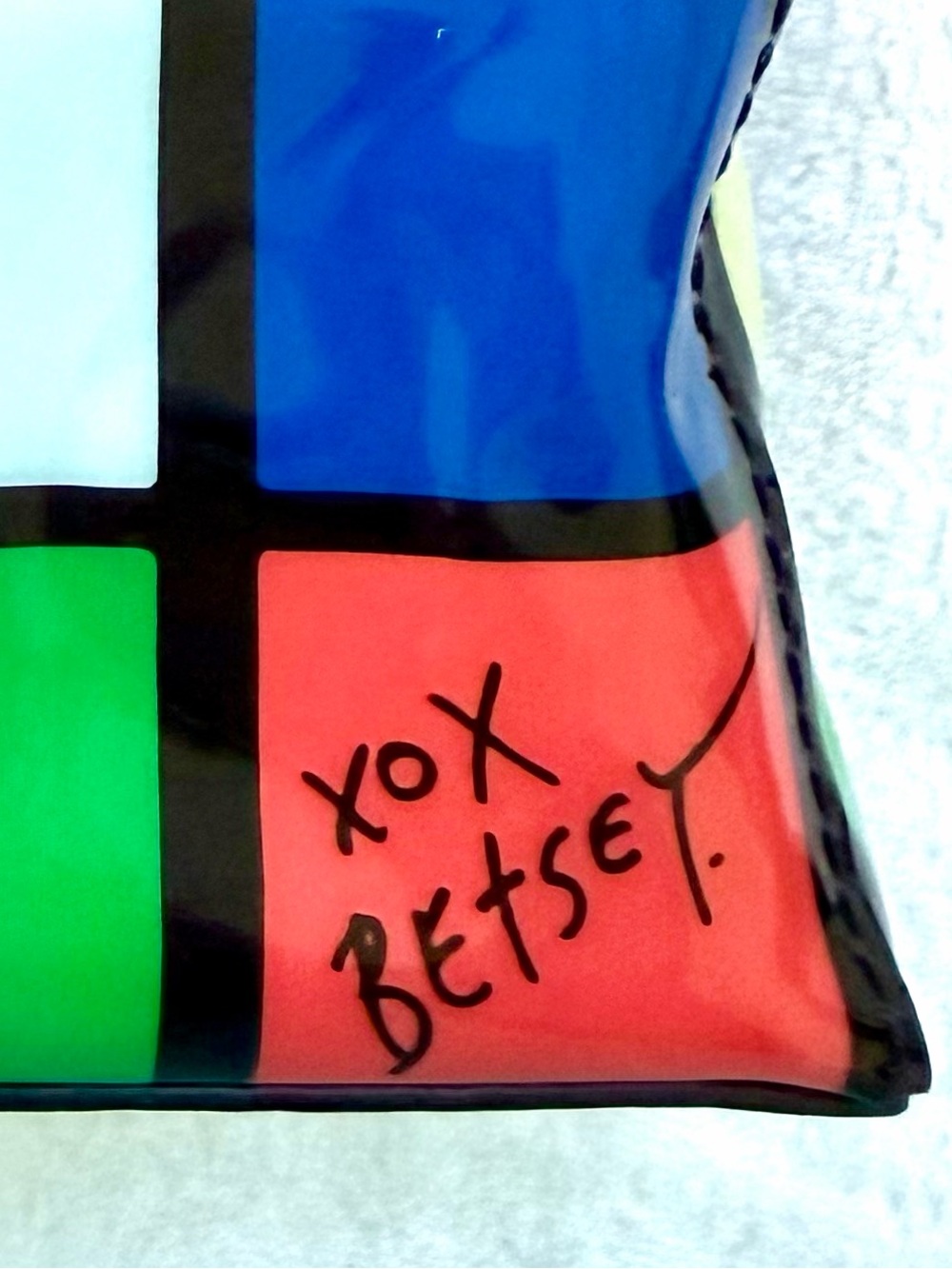 Betsey Johnson Rubiks Cube Multicolor Wristlet Crossbody Purse Mini Bag Rare EUC - Picture 15 of 15
